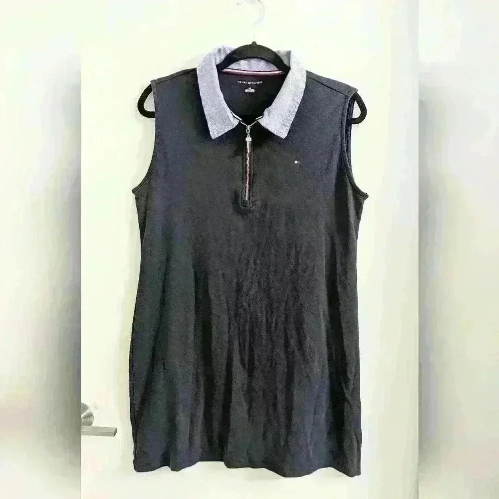 Tommy Hilfiger Navy Sleeveless Polo Style Shift Dress Size Large